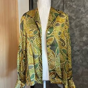 Colorful Mosaic Silk Blouse